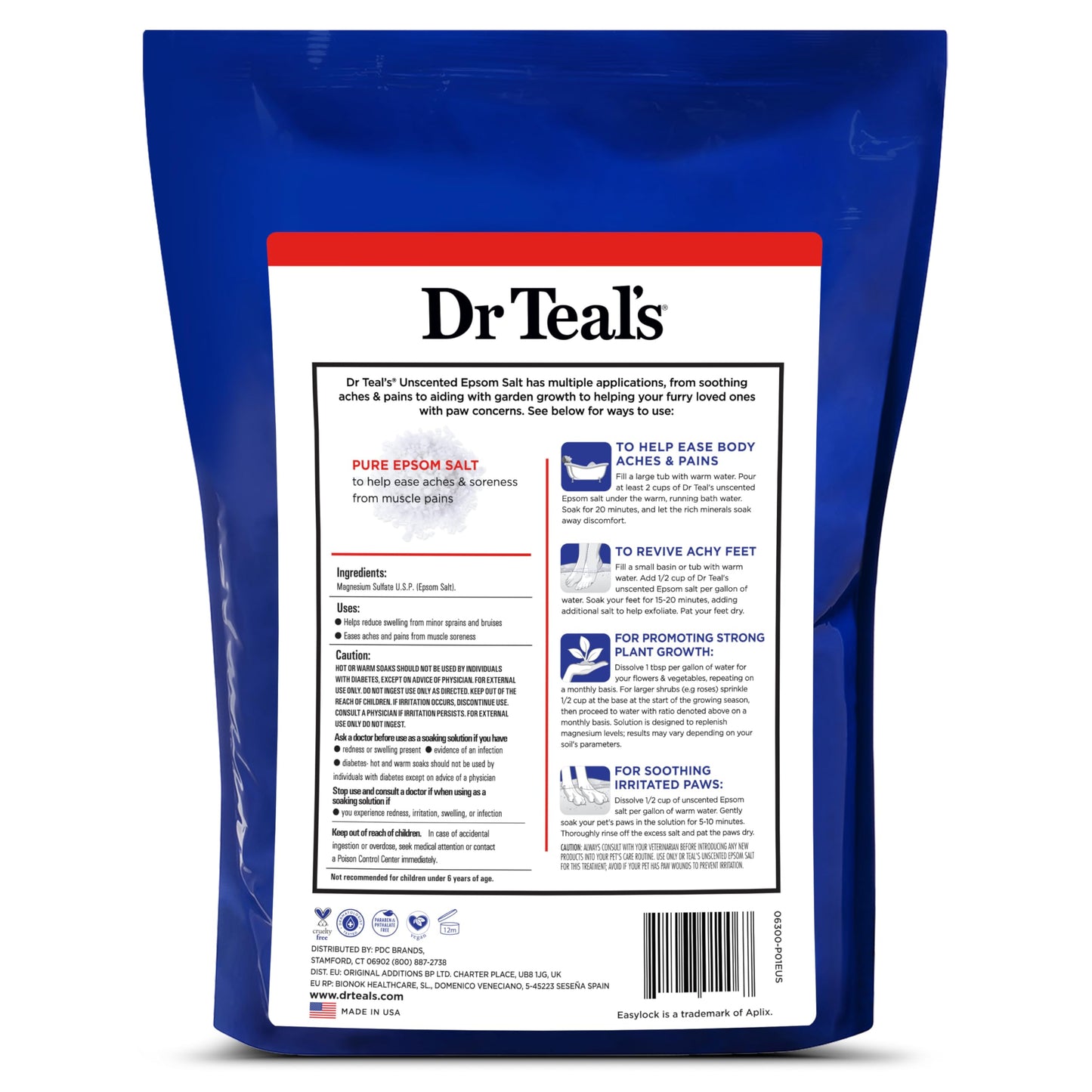 Dr Teal's Pure Epsom Salt Soak, Fragrance Free, 4 lbs