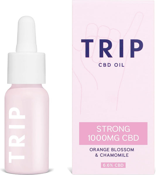 TRIP CBD Oil 1000mg (High Strength), Orange Blossom, Vegan, 100% Natural, Flavoured CBD Oil Blended with MCT Coconut Oil (Pack of 1)