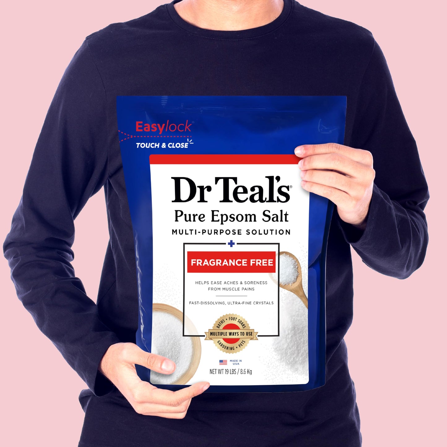 Dr Teal's Pure Epsom Salt Soak, Fragrance Free, 4 lbs