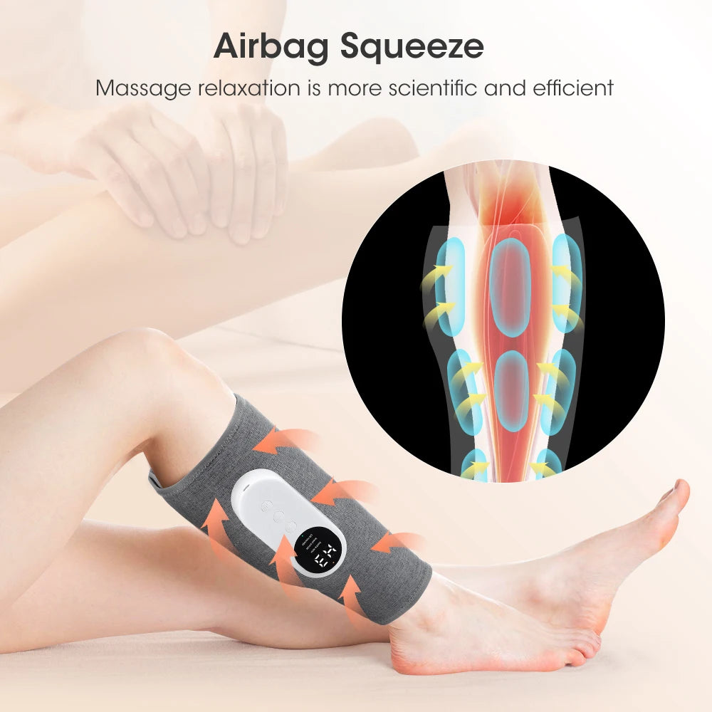 3 Mode Air Pressure Leg Massager with Heat Compression Vibration Muscle Massager for Blood Circulation Wireless  Legs Shaping