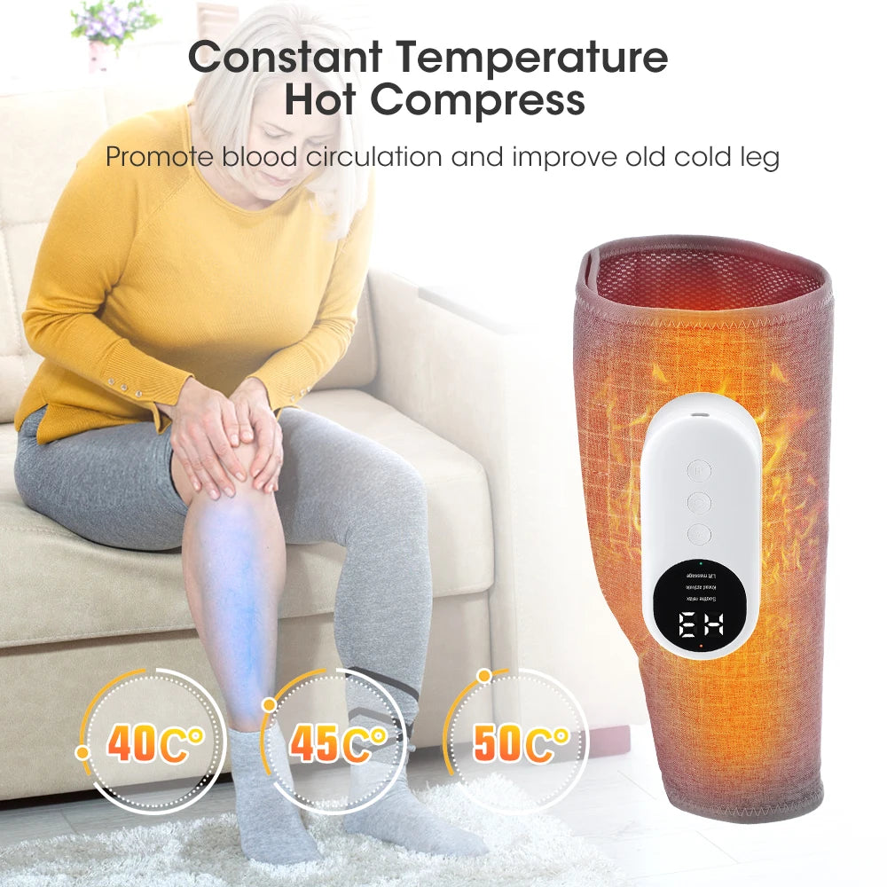 3 Mode Air Pressure Leg Massager with Heat Compression Vibration Muscle Massager for Blood Circulation Wireless  Legs Shaping