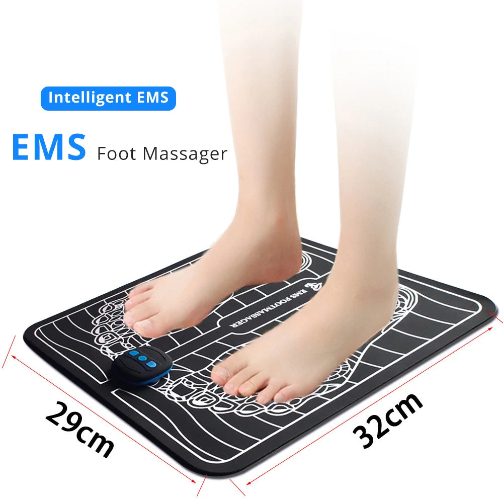 EMS Electric Foot Massager Mat 6 Modes Relieve Pain Muscle Stimulator Blood Circulation vibration Foot Massage Machine Feet SPA