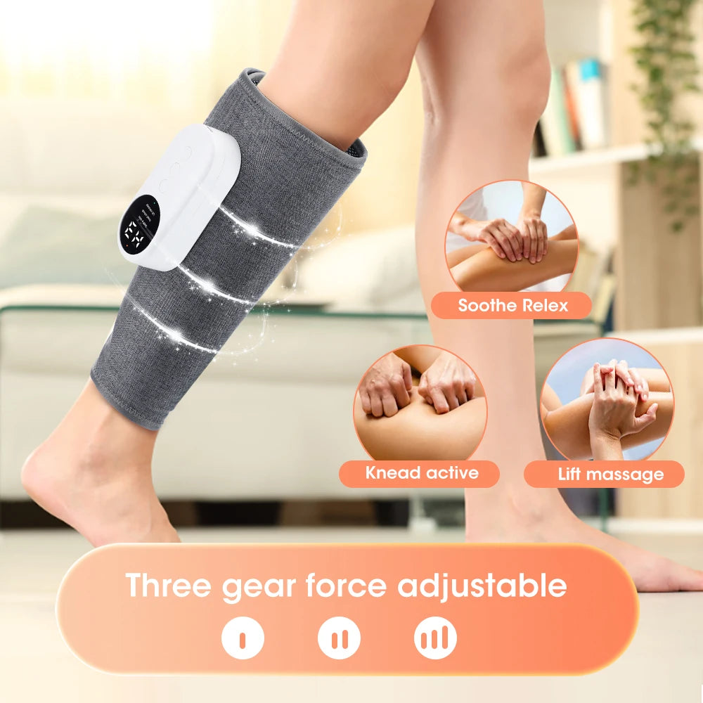 3 Mode Air Pressure Leg Massager with Heat Compression Vibration Muscle Massager for Blood Circulation Wireless  Legs Shaping